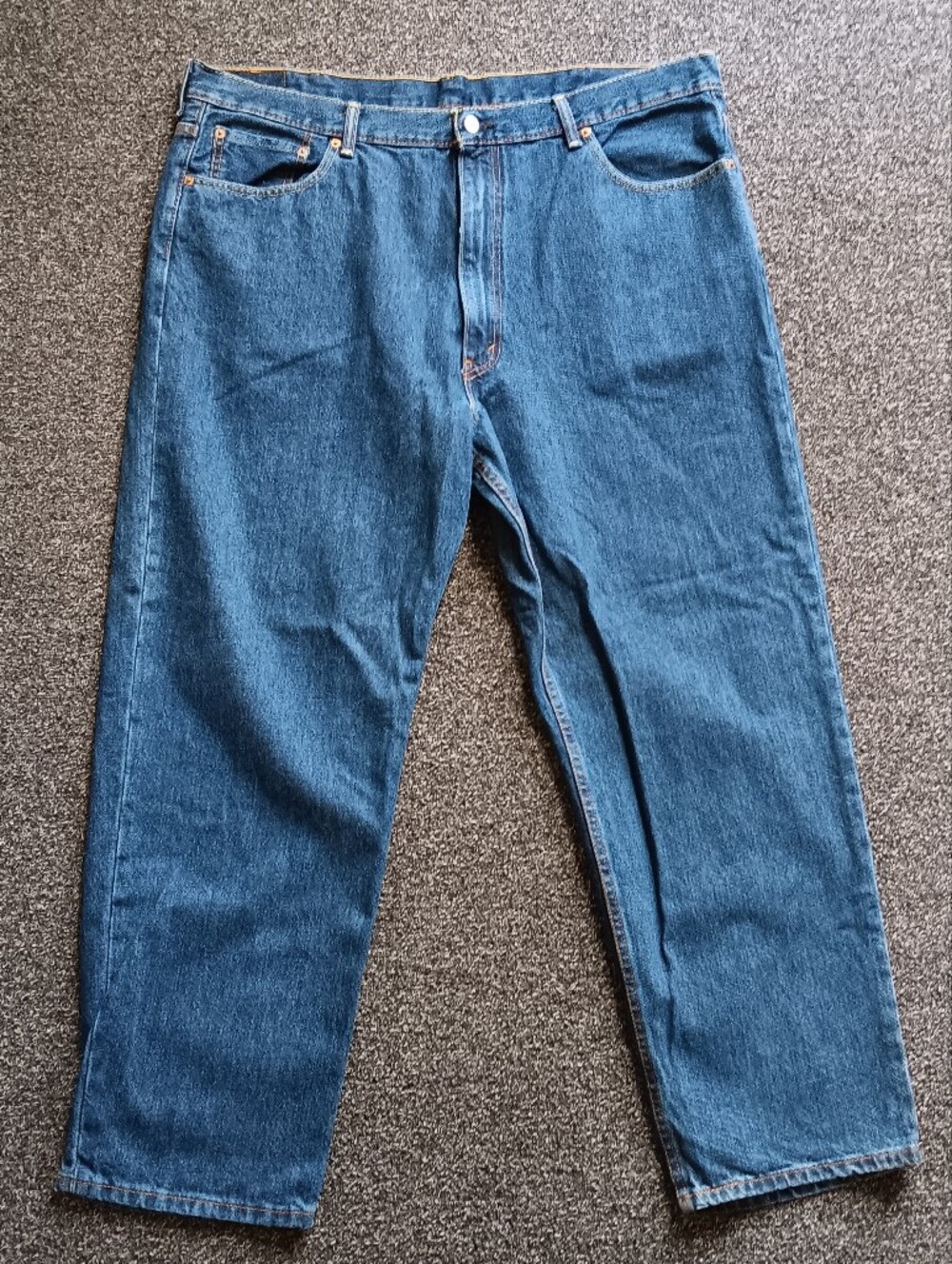 Levis 44x30 Relaxed Fit Mens Blue Denim Jeans 100% Cotton, Baggy 90s Vibe